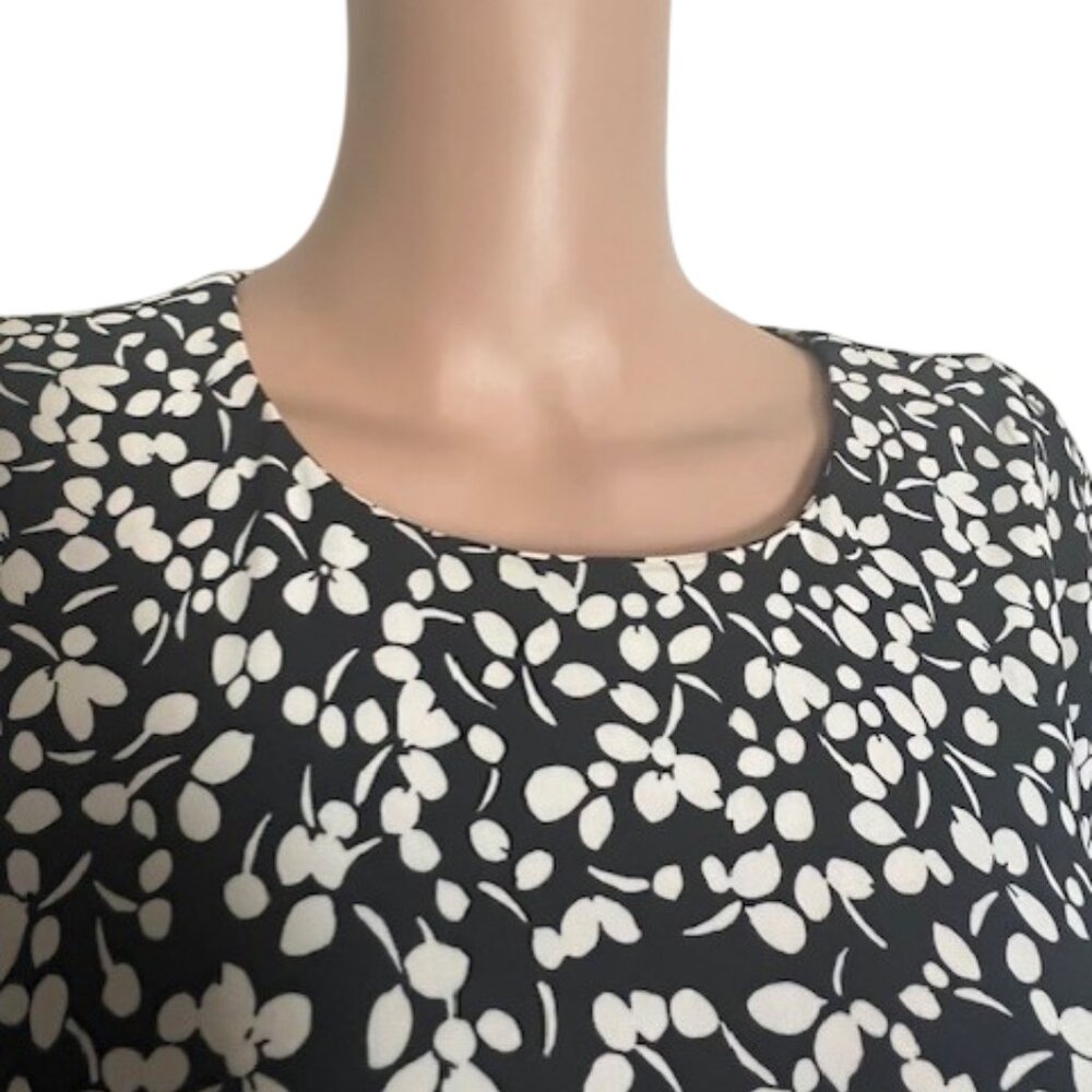 TOMMY HILFIGER Black/White Floral dress Size 6 Ruffle Hem *Worn Once* - Picture 2 of 5